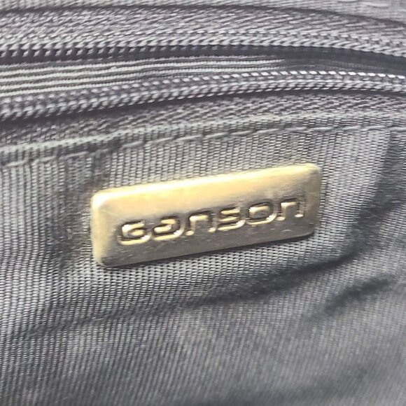 Vintage Ganson Black Leather Crossbody Bag Adjustable Strap Zippered Compartment - Picture 5 of 15